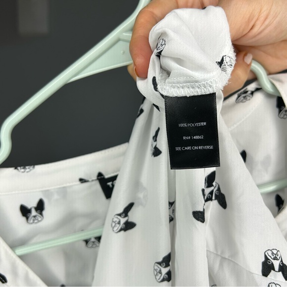 Torrid Harper dog novelty print Boston terrier blouse top shirt sheer size 5x - Picture 4 of 5